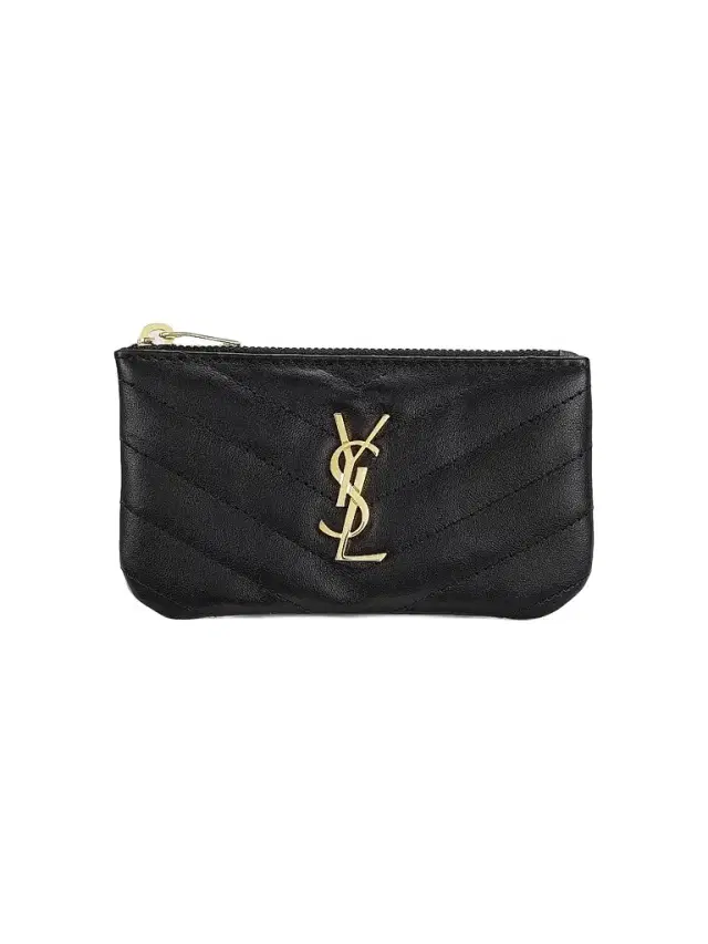 Saint Laurent Women's Monogram Matelasse Leather Zip-Around Wallet - Nero