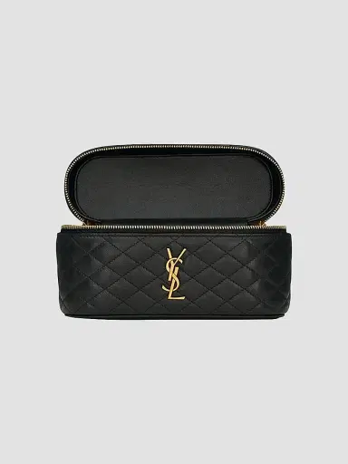 Saint Laurent Women's Gaby Mini Vanity Bag in Lambskin - Black | Thumbnail 3