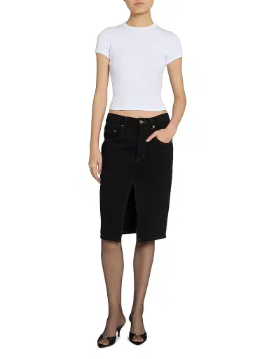 Saint Laurent Women's Cassandre T-Shirt in Ribbed Cotton Jersey - Blanc - Size Small | Thumbnail 2 Saint Laurent Women's Cassandre T-Shirt in Ribbed Cotton Jersey - Blanc - Size Small | Thumbnail 2