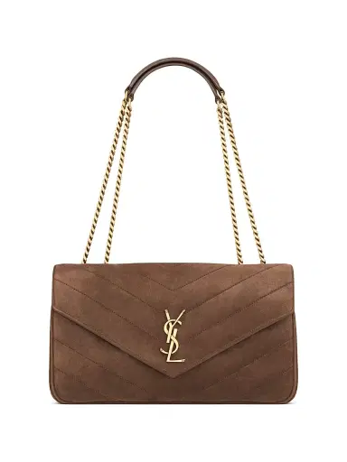 Saint Laurent Women's Loulou Medium Shoulder Bag in Matelassé Suede | Thumbnail 1 Saint Laurent Women's Loulou Medium Shoulder Bag in Matelassé Suede | Thumbnail 1