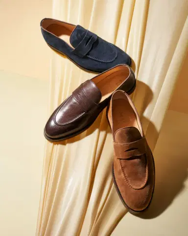 Brunello Cucinelli Men's Suede Penny Loafers | Thumbnail 3 Brunello Cucinelli Men's Suede Penny Loafers | Thumbnail 3