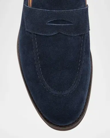 Brunello Cucinelli Men's Suede Penny Loafers | Thumbnail 5 Brunello Cucinelli Men's Suede Penny Loafers | Thumbnail 5
