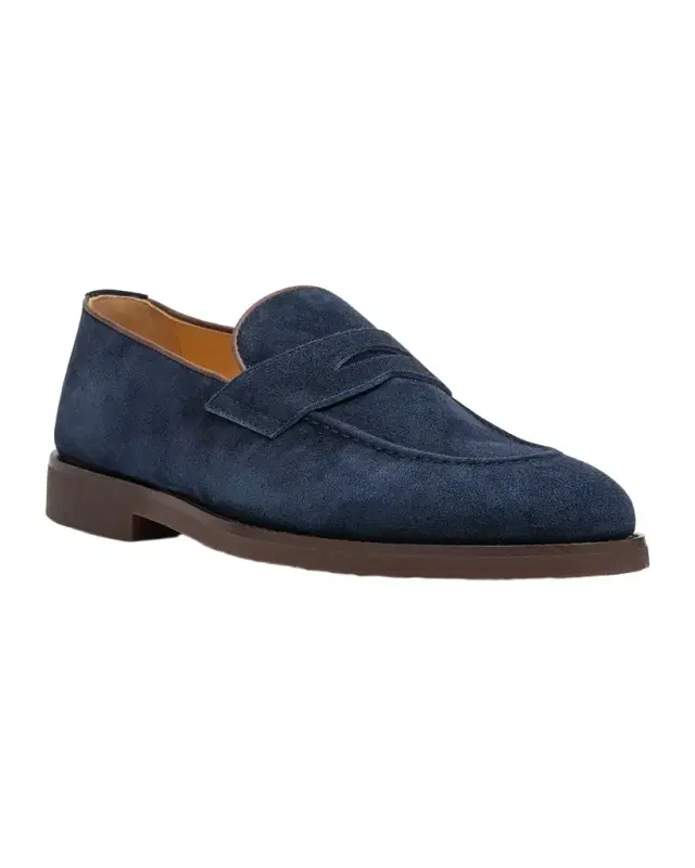 Brunello Cucinelli Men's Suede Penny Loafers