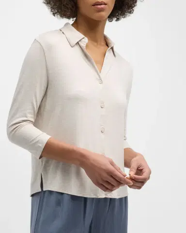 MAJESTIC FILATURES Soft Touch Semi-Relaxed Button-Front Shirt | Thumbnail 7 MAJESTIC FILATURES Soft Touch Semi-Relaxed Button-Front Shirt | Thumbnail 7