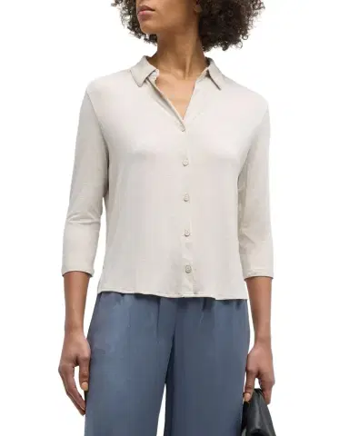 MAJESTIC FILATURES Soft Touch Semi-Relaxed Button-Front Shirt | Thumbnail 1 MAJESTIC FILATURES Soft Touch Semi-Relaxed Button-Front Shirt | Thumbnail 1