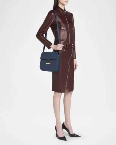 Tom Ford Tara Medium Crossbody in Grained Leather with Leather Strap | Thumbnail 5
