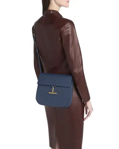 Tom Ford Tara Medium Crossbody in Grained Leather with Leather Strap | Thumbnail 1