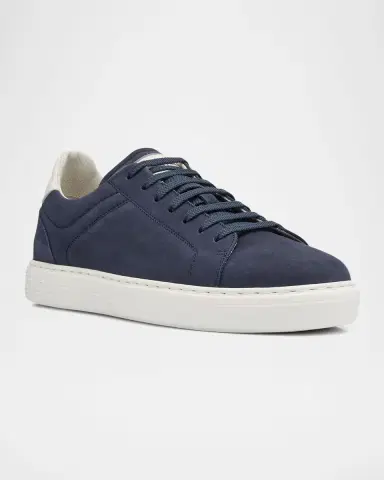 Brunello Cucinelli Men's Nubuck Calfskin Low-Top Sneakers | Thumbnail 3 Brunello Cucinelli Men's Nubuck Calfskin Low-Top Sneakers | Thumbnail 3