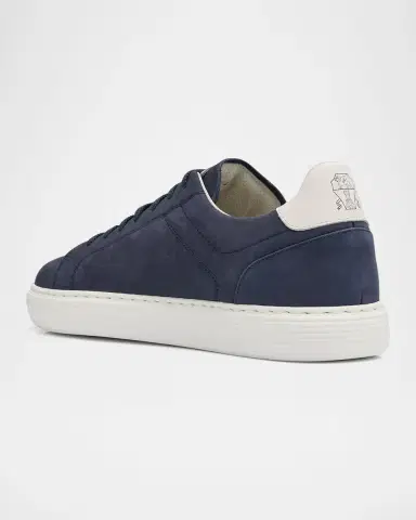 Brunello Cucinelli Men's Nubuck Calfskin Low-Top Sneakers | Thumbnail 4 Brunello Cucinelli Men's Nubuck Calfskin Low-Top Sneakers | Thumbnail 4