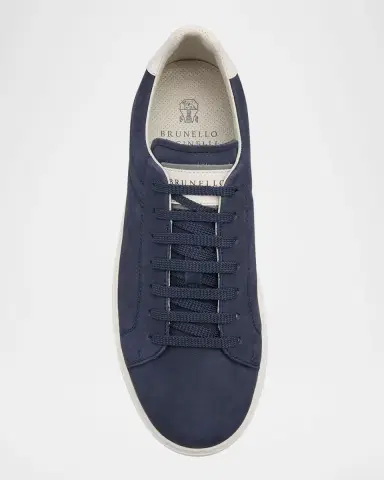 Brunello Cucinelli Men's Nubuck Calfskin Low-Top Sneakers | Thumbnail 6 Brunello Cucinelli Men's Nubuck Calfskin Low-Top Sneakers | Thumbnail 6