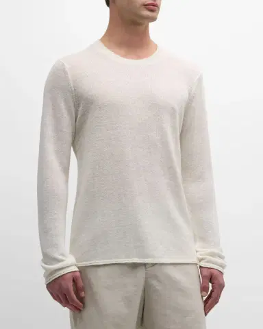 Onia Men 's Kevin Linen Crewneck Sweater | Thumbnail 4