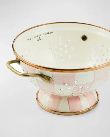 MacKenzie-Childs Rosy Check Enamel Colander, Small | Thumbnail 2