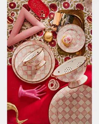 MacKenzie-Childs Rosy Check Enamel Colander, Small | Thumbnail 5