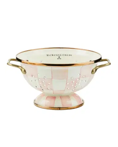 MacKenzie-Childs Rosy Check Enamel Colander, Small | Thumbnail 1
