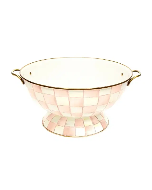 MacKenzie-Childs Rosy Check Enamel Everything Bowl