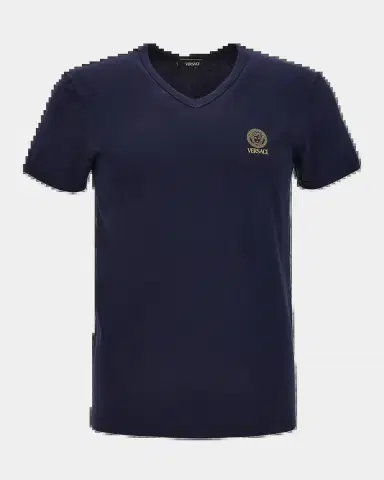 Versace Men's Logo V-Neck T-Shirt | Thumbnail 2