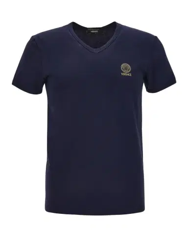 Versace Men's Logo V-Neck T-Shirt | Thumbnail 1