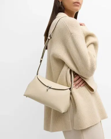 TOTEME T-Lock Clutch Bag in Pebble Grain Leather | Thumbnail 2