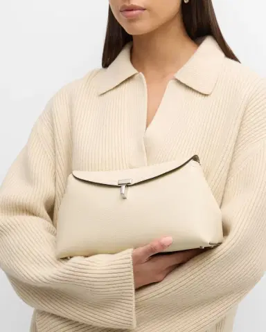 TOTEME T-Lock Clutch Bag in Pebble Grain Leather | Thumbnail 4