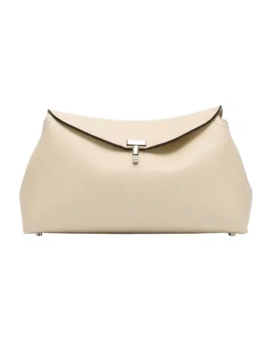 TOTEME T-Lock Clutch Bag in Pebble Grain Leather | Thumbnail 1