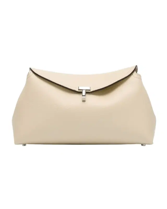 Toteme T-Lock Clutch Bag in Pebble Grain Leather