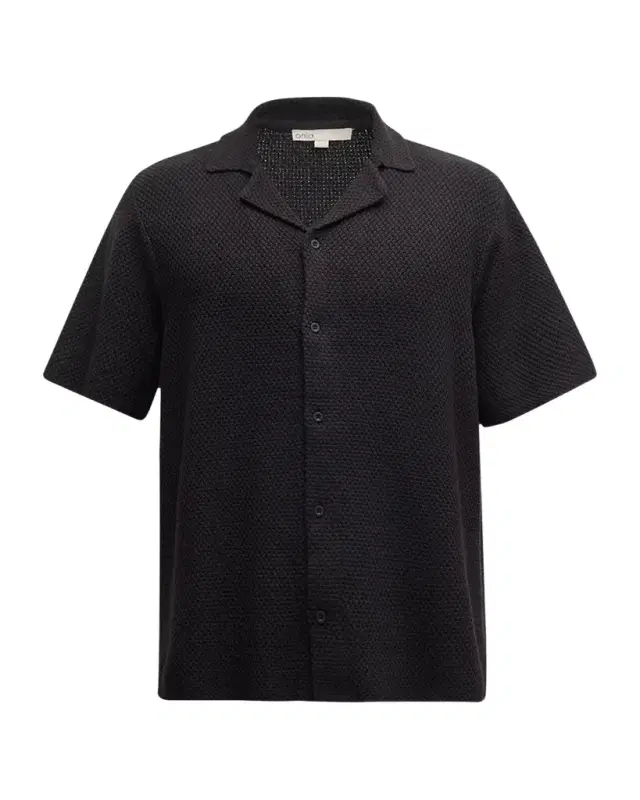 Onia Men 's Cotton Textured Camp Shirt
