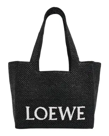 Loewe x Paula's Ibiza Font Logo Medium Tote Bag in Raffia | Thumbnail 1 Loewe x Paula's Ibiza Font Logo Medium Tote Bag in Raffia | Thumbnail 1