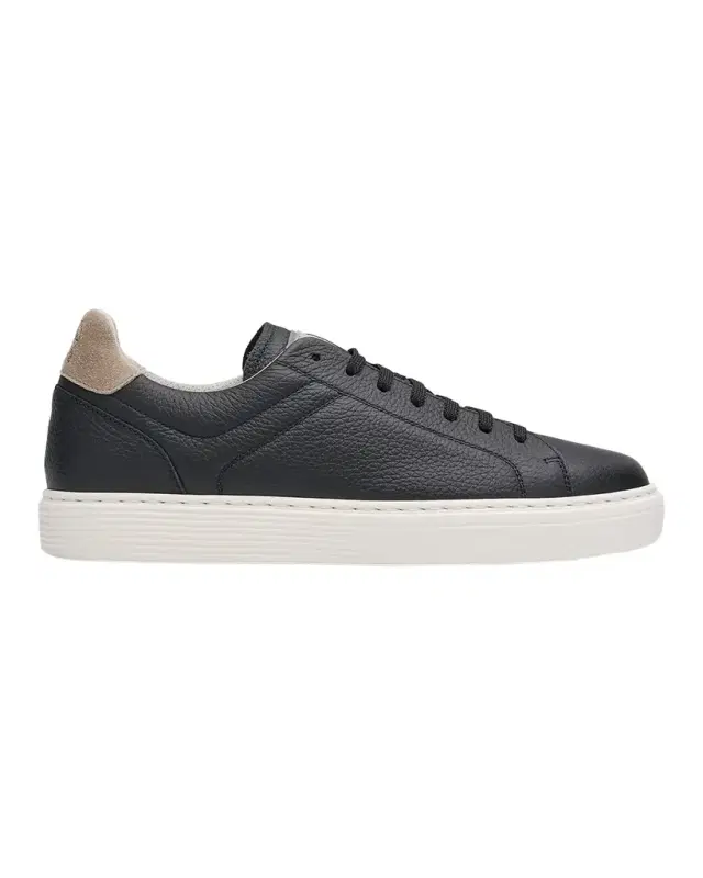 Brunello Cucinelli Men 's Grained Calfskin Low-Top Sneakers