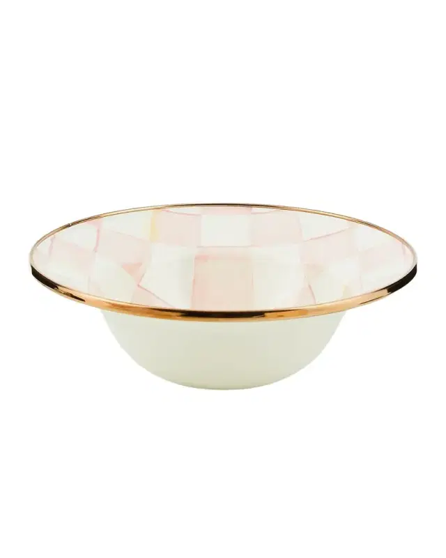 MacKenzie-Childs Rosy Check Enamel Breakfast Bowl