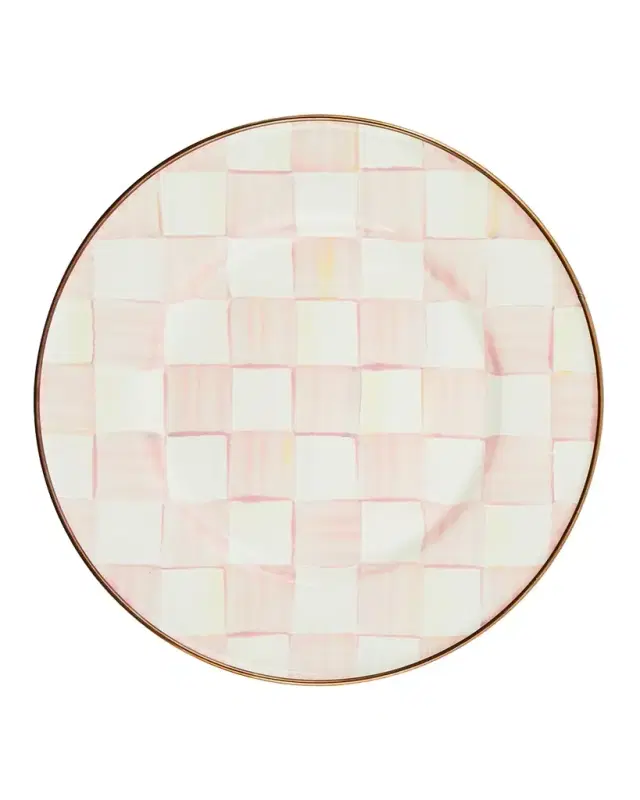 MacKenzie-Childs Rosy Check Enamel Salad/Dessert Plate