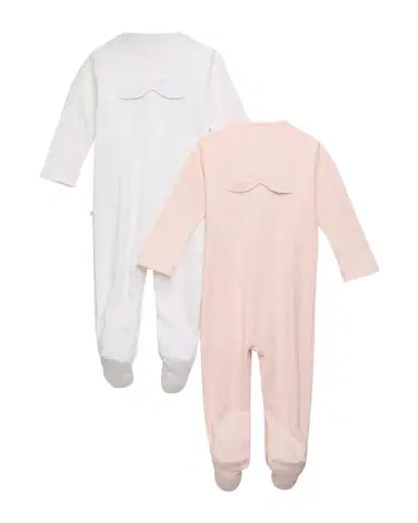 Marie-Chantal Kid's Pointelle Embroidered Angel Wings Footie | Thumbnail 1