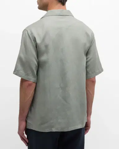 Onia Men's Air Linen Convertible Collar Short-Sleeve Shirt | Thumbnail 3