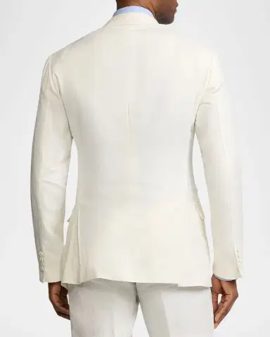 Ralph Lauren Purple Label Men's Kent Hand-Tailored Silk-Linen Jacket | Thumbnail 3