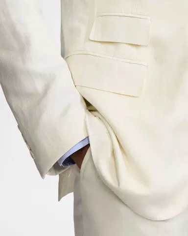 Ralph Lauren Purple Label Men's Kent Hand-Tailored Silk-Linen Jacket | Thumbnail 8