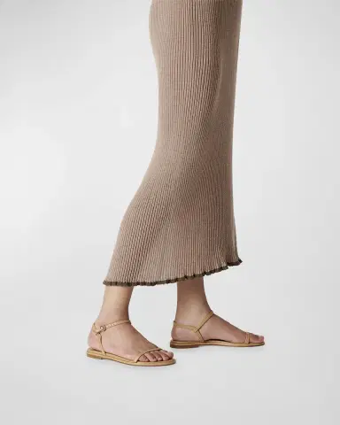 Aeyde Nettie Nude Leather Ankle-Strap Sandals | Thumbnail 2