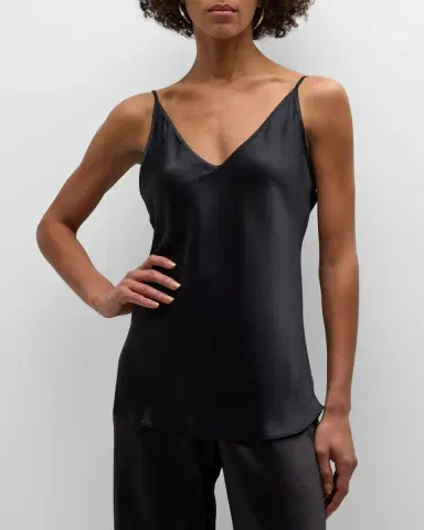 Christine Lingerie V-Neck Silk Cami | Thumbnail 2