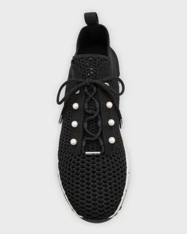 Jimmy Choo Veles Knit Pearly Lace-Up Sneakers | Thumbnail 6