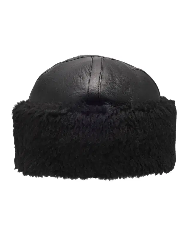 Toteme Leather Shearling Cuff Beanie