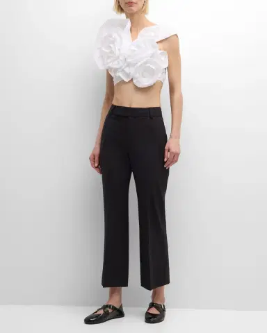 Proenza Schouler Marlene Tropical Wool Kick-Flare Pants | Thumbnail 2