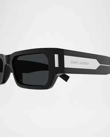 Saint Laurent Men's SL 660 Acetate Rectangle Sunglasses | Thumbnail 2 Saint Laurent Men's SL 660 Acetate Rectangle Sunglasses | Thumbnail 2