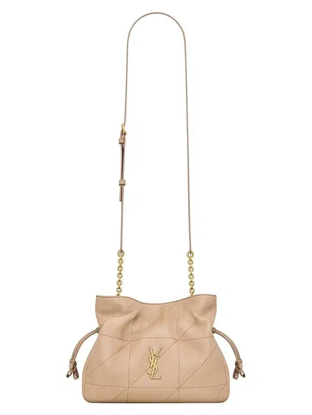 Saint Laurent Women's Jamie Shoulder Bag in Lambskin Leather - Clear Beige