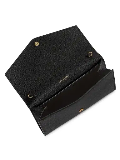 Saint Laurent Women's Uptown Chain Wallet in Grain De Poudre Embossed Leather | Thumbnail 3 Saint Laurent Women's Uptown Chain Wallet in Grain De Poudre Embossed Leather | Thumbnail 3