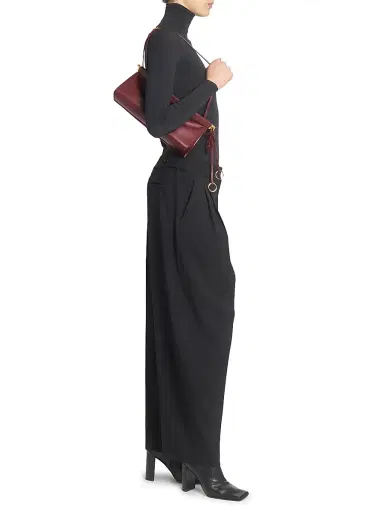 ALAIA Women's Le Click East West Leather Shoulder Bag - Rouge Grenat | Thumbnail 2