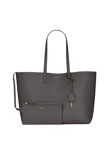 Saint Laurent Women's Shopping Tote Bag in Leather - Storm | Thumbnail 3 Saint Laurent Women's Shopping Tote Bag in Leather - Storm | Thumbnail 3