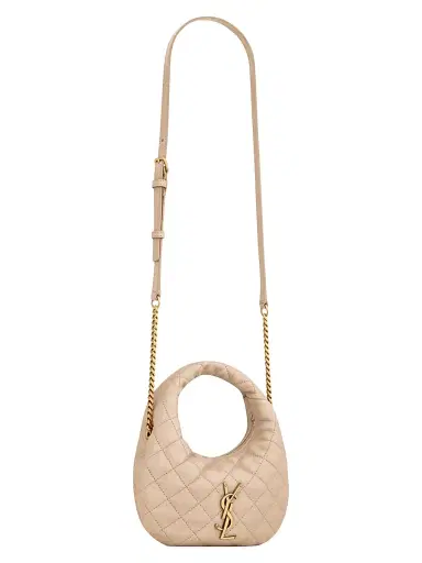 Saint Laurent Women's Icarino Mini Top Handle Bag in Quilted Nappa - Dark Beige | Thumbnail 4