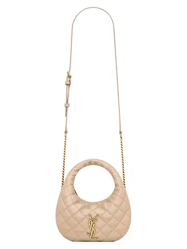 Saint Laurent Women's Icarino Mini Top Handle Bag in Quilted Nappa - Dark Beige | Thumbnail 1
