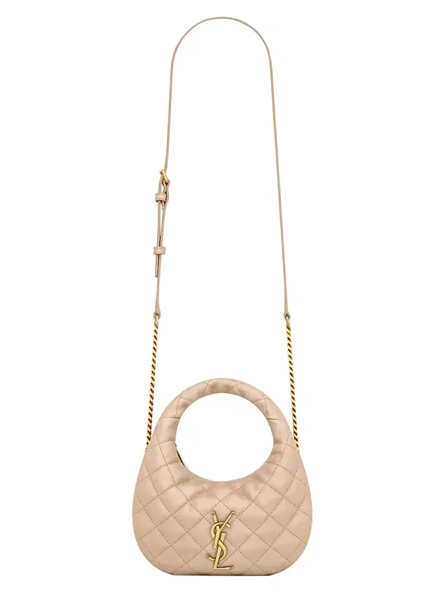 Saint Laurent Women's Icarino Mini Top Handle Bag in Quilted Nappa - Dark Beige