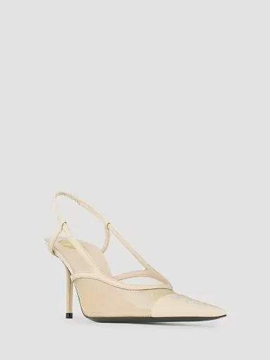 Saint Laurent Women's Renée Slingback Pumps in Mesh | Thumbnail 2