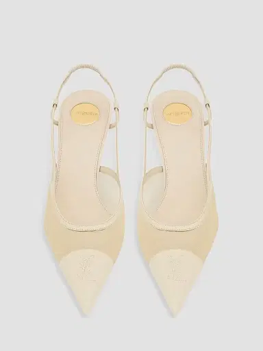 Saint Laurent Women's Renée Slingback Pumps in Mesh | Thumbnail 3