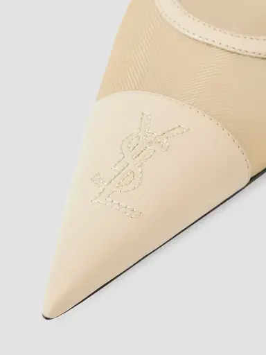 Saint Laurent Women's Renée Slingback Pumps in Mesh | Thumbnail 4